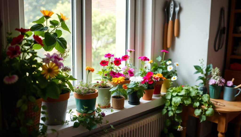 Mini flower garden in apartments