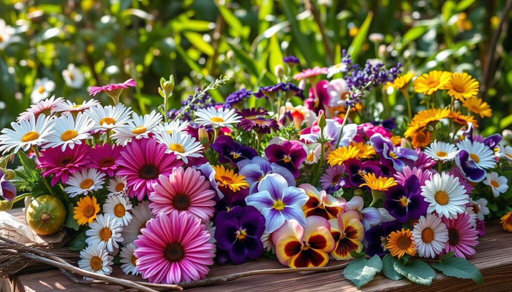 choosing flowers for pressing