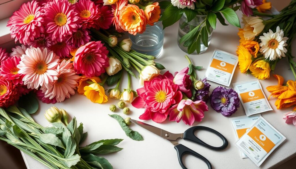 preparing cut flowers